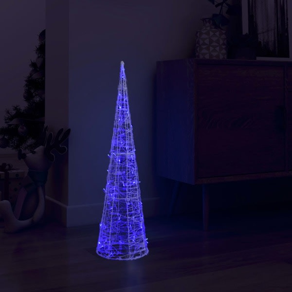 vidaXL Ljuskon LED pyramid akryl blå 90 cm Blå