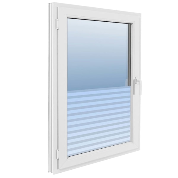 vidaXL Fönsterfilm frostad randig design 0,9x100 m PVC Vit