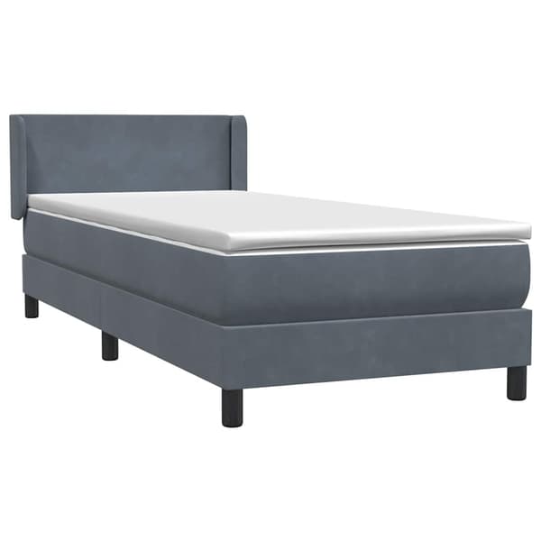 vidaXL Ramsäng med madrass mörkgrå 80x210 cm sammet Grå