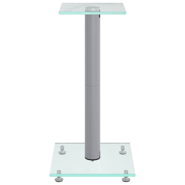 vidaXL Högtalarstativ 2 st härdat glas 1-pelardesign silver Silver