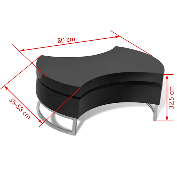 vidaXL Soffbord Futurm 80x32,5cm svart Svart