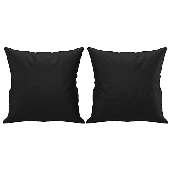 vidaXL 2-sits soffa med prydnadskuddar svart 120 cm konstläder Svart