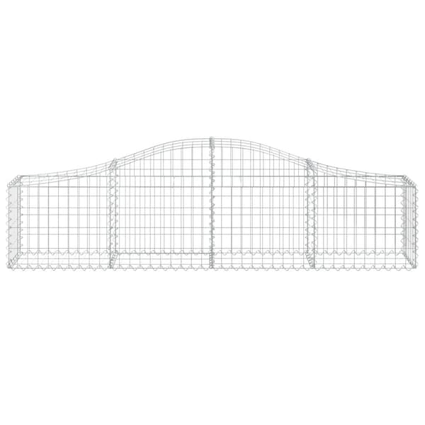 vidaXL Gabion bågformad 6 st 200x30x40/60 cm galvaniserat järn Silver