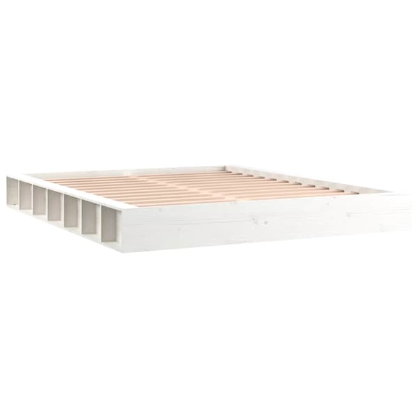 vidaXL Sängram vit 120x200 cm massivt trä Vit