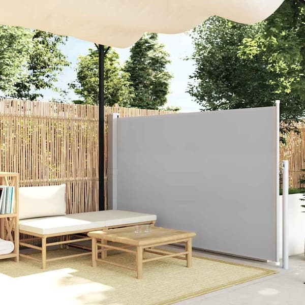 vidaXL Infällbar sidomarkis 140x500 cm grå grå
