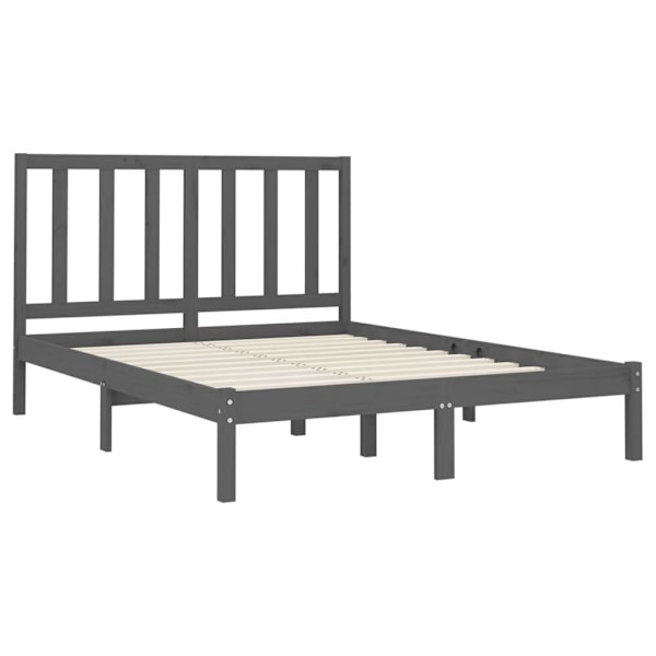 vidaXL Sängram grå massivt trä 120x200 cm enkelsäng Grå