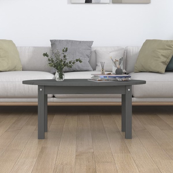 vidaXL Soffbord grå 80x40x35 cm massiv furu Grå