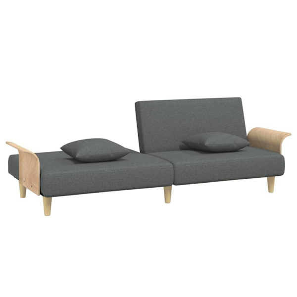 vidaXL Bäddsoffa med armstöd mörkgrå tyg Grå