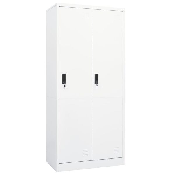 vidaXL Garderob vit 80x50x180 cm stål Vit