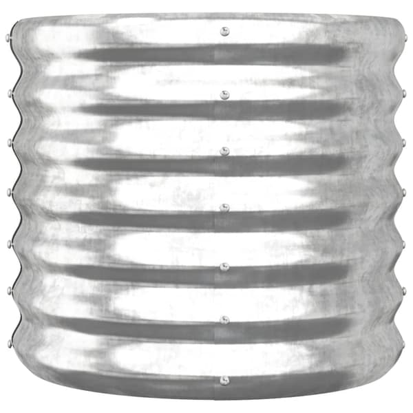 vidaXL Planteringskruka pulverlackerat stål 40x40x36 cm silver Silver