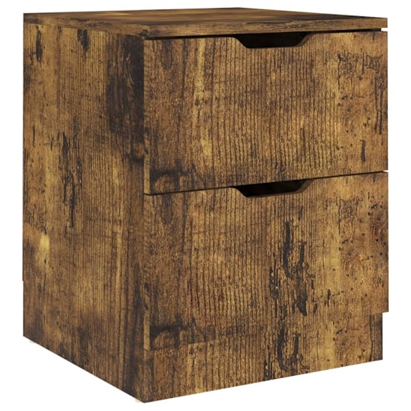 vidaXL Sängbord 2 st rökfärgad ek 40x40x50 cm konstruerat trä Brun