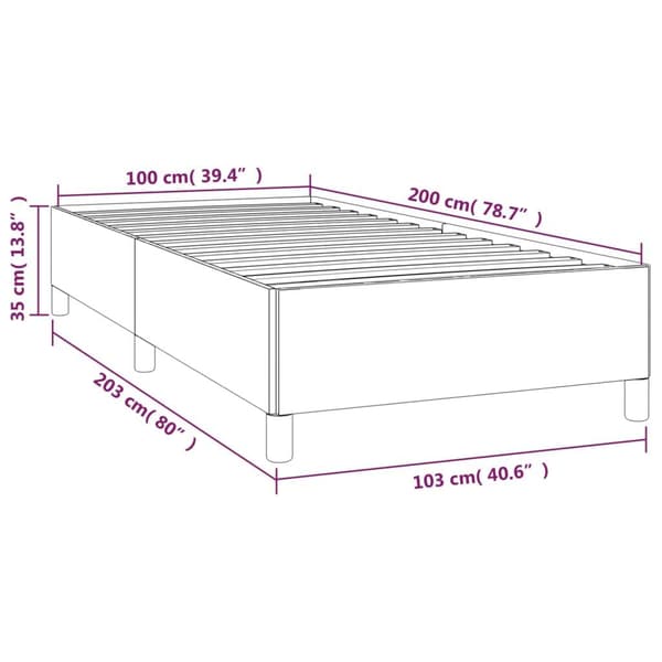 vidaXL Sängram rosa 100x200 cm sammet Rosa