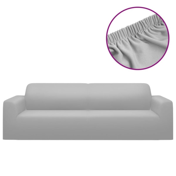 vidaXL Sofföverdrag 3-sits med stretch grå polyesterjersey grå