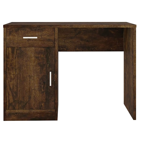 vidaXL Skrivbord lådor & skåp rökfärgad ek 100x40x73cm konstruerat trä Brun