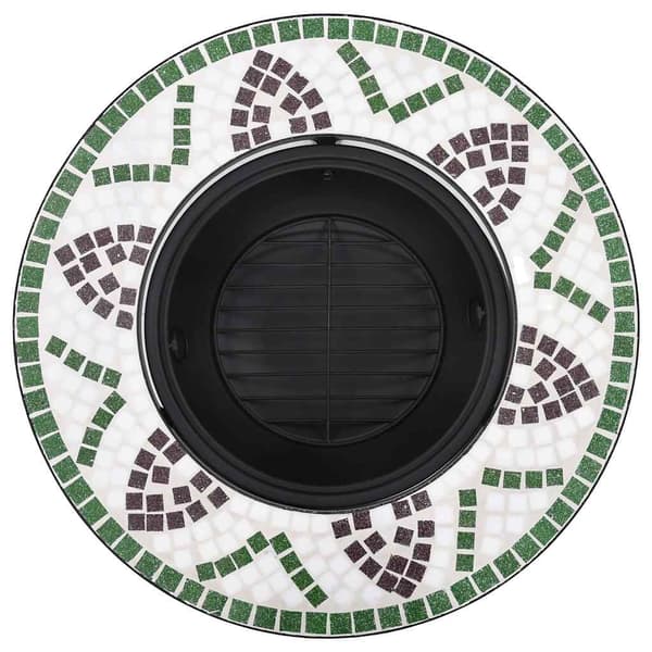 vidaXL Eldfat med mosaik grön 68cm keramik Grön