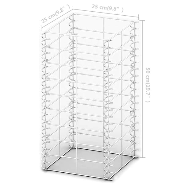 vidaXL Gabionkorg 3-pack galvaniserad tråd 25x25x50cm Silver