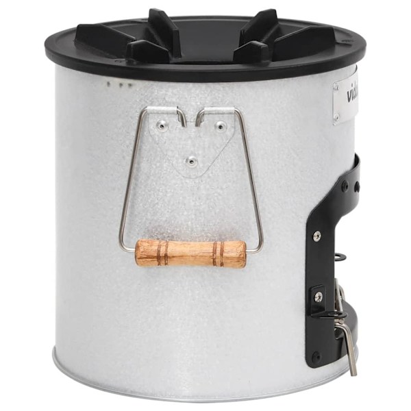 vidaXL Vedeldad campingspis silver 45x25x26 cm stål Silver
