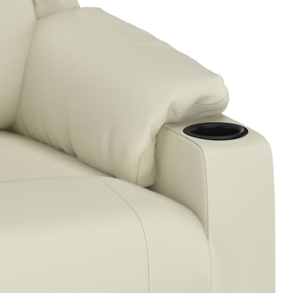 vidaXL Elektrisk reclinerfåtölj gräddvit konstläder Kräm