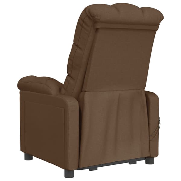 vidaXL Elektrisk massagefåtölj brun tyg Brun