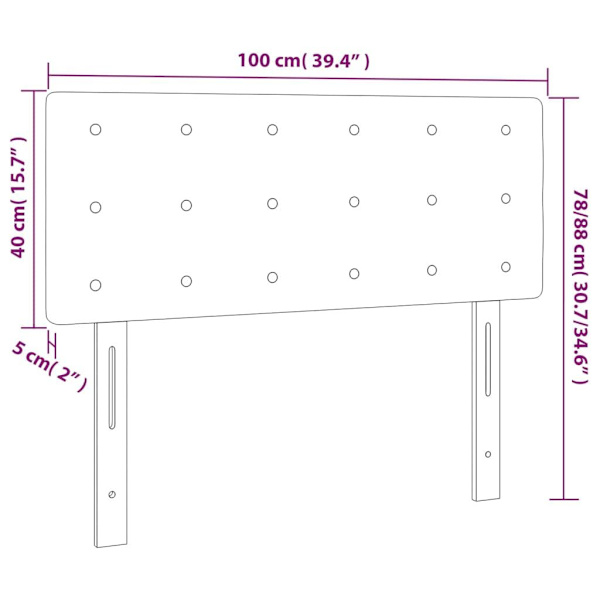 vidaXL Sänggavel gräddvit 100x5x78/88 cm konstläder Kräm