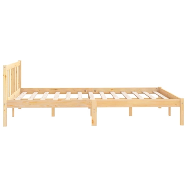 vidaXL Sängram massiv furu 140x200 cm Brun