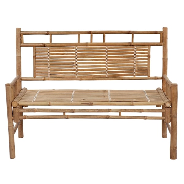 vidaXL Trädgårdsbänk med dyna 120 cm bambu Beige