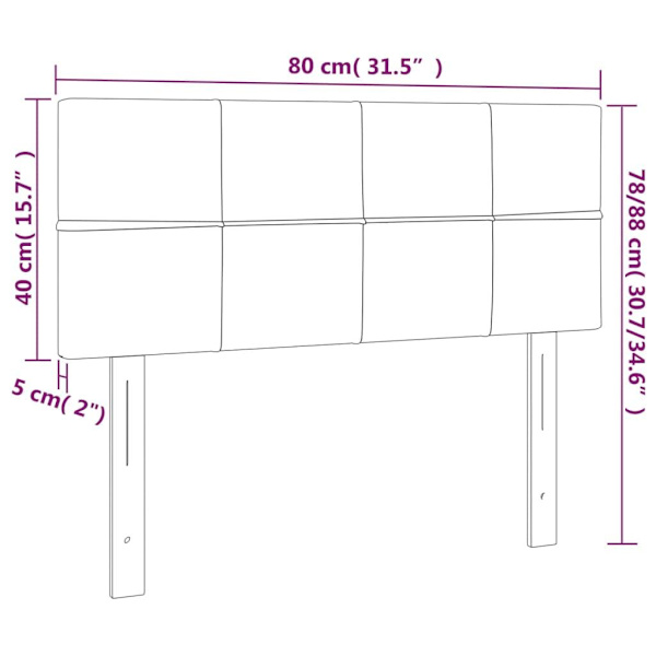 vidaXL Sänggavel blå 80x5x78/88 cm tyg Blå
