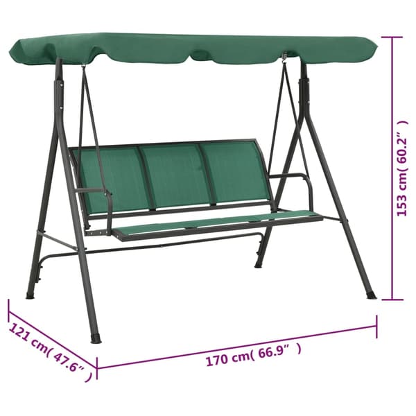 vidaXL Hammock grön 170 cm textilen & stål Grön