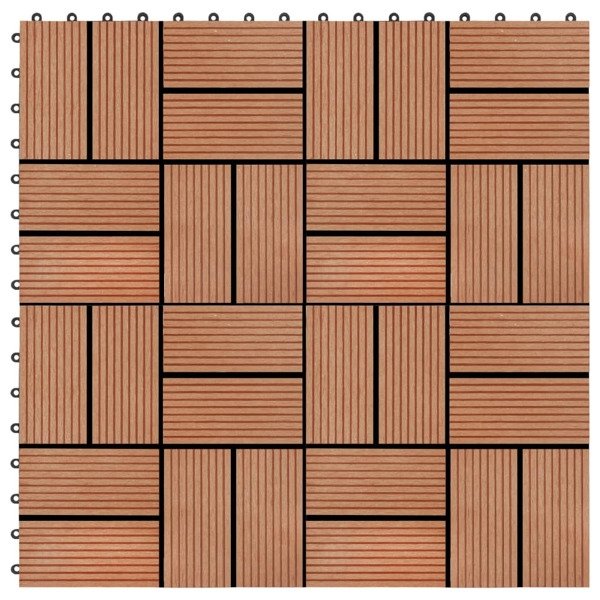vidaXL Trall 22 st 30x30 cm 2 kvm WPC teakfärg Brun