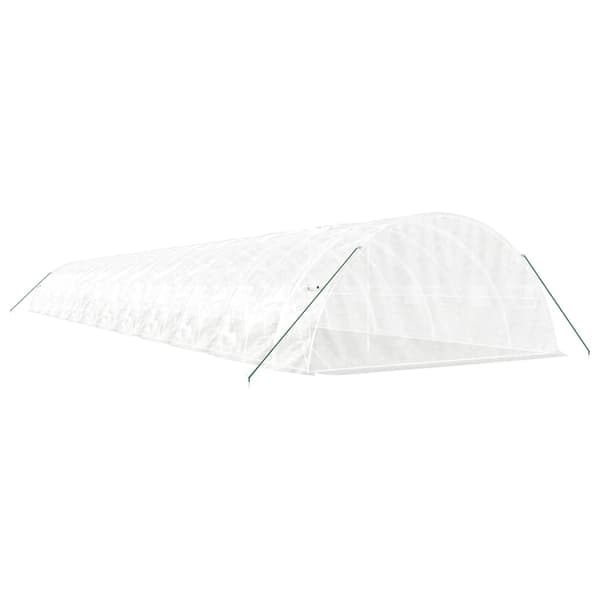 vidaXL Växthus med stålram vit 120 m² 24x5x2,3 m Vit