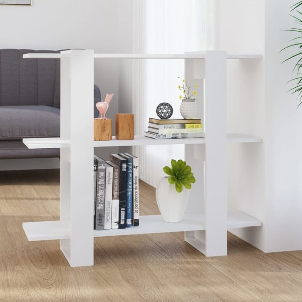 vidaXL Bokhylla/rumsavdelare vit 100x30x87 cm Vit