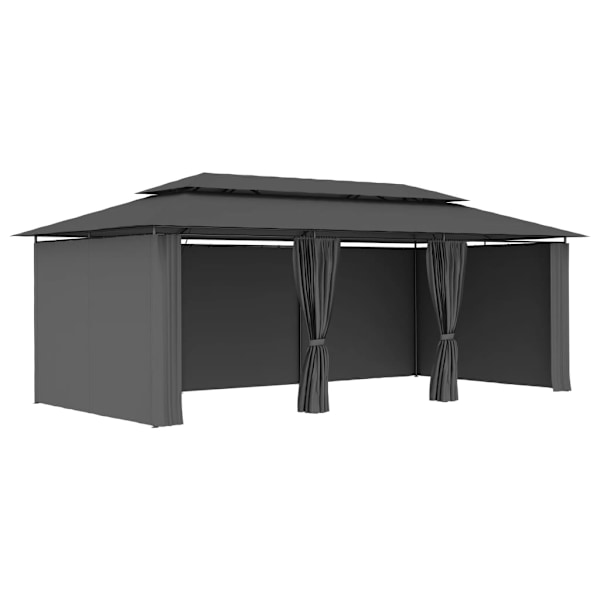 vidaXL Paviljong med draperier 600x298x270 cm antracit Antracit