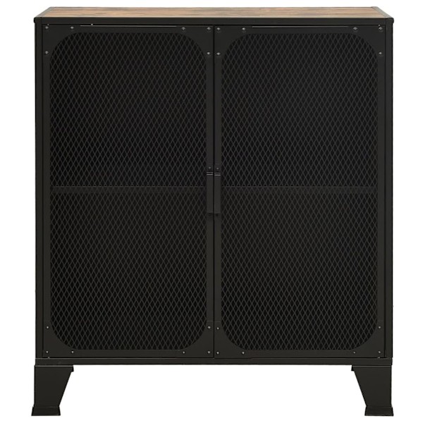 vidaXL Förvaringsskåp 2 st rustik brun 72x36x82 cm metall och MDF Brun