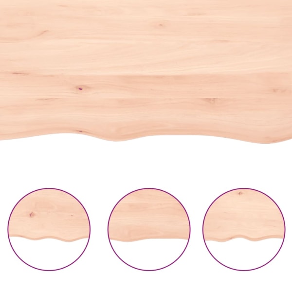 vidaXL Bänkskiva för badrum 100x30x(2-6) cm obehandlat massivt trä Brun