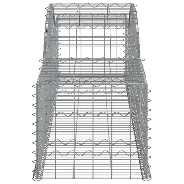 vidaXL Gabion bågformad 12 st 300x50x40/60 cm galvaniserat järn Silver