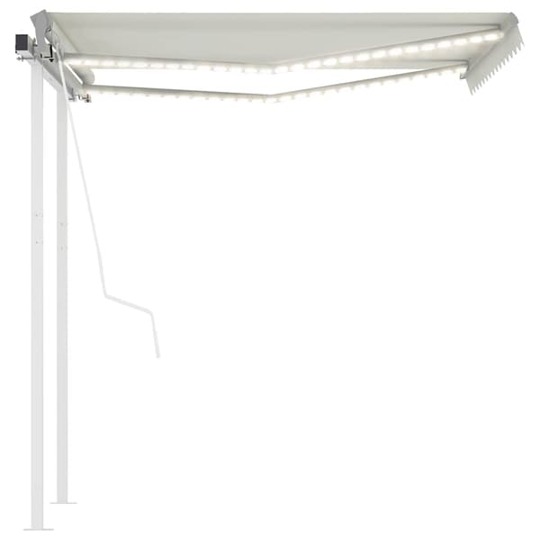 vidaXL Automatisk markis med vindsensor & LED 3x2,5 m gräddvit Creme