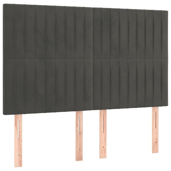 vidaXL Ramsäng med madrass mörkgrå 140x200 cm sammet Grå