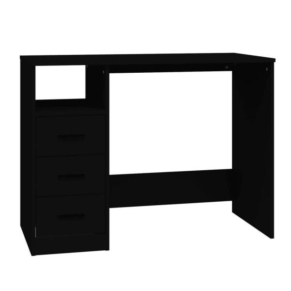 vidaXL Skrivbord med lådor svart 102x50x76 cm konstruerat trä Svart