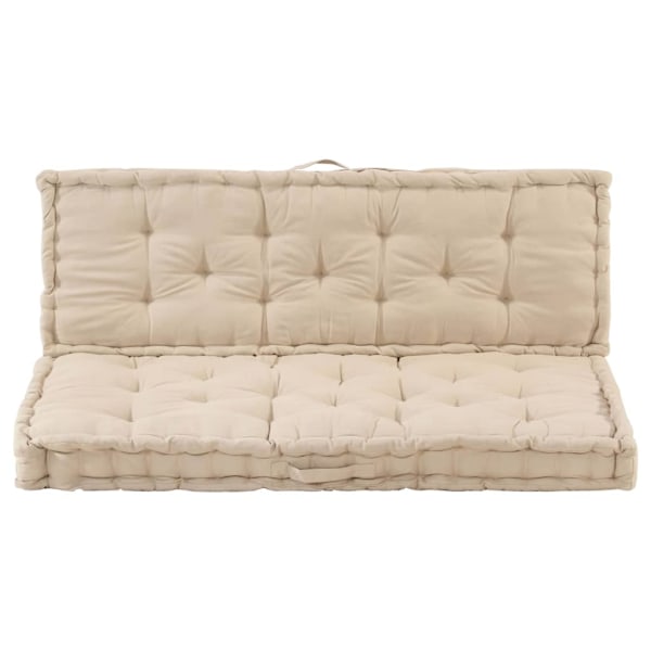 vidaXL Dyna till pallsoffa 2 st bomull beige Beige