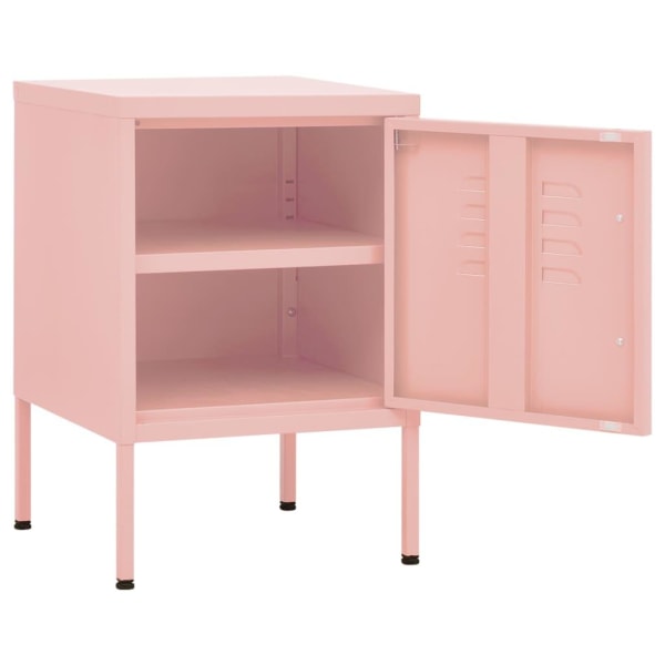 vidaXL Nattduksbord rosa 35x35x51 cm stål Rosa