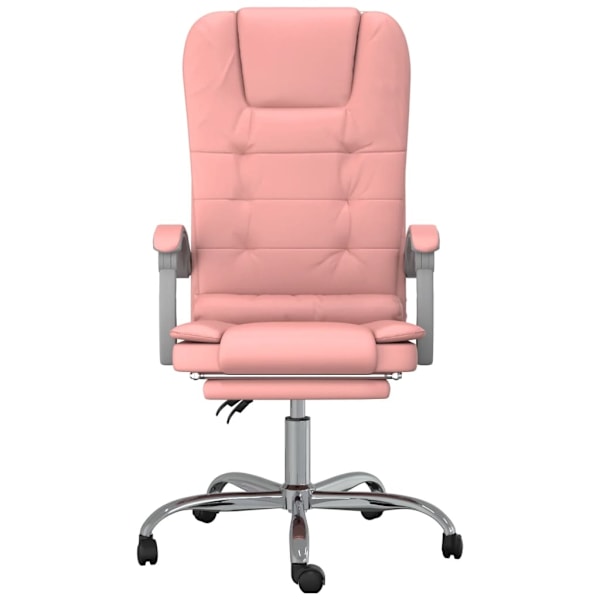 vidaXL Kontorsstol med massage rosa konstläder Rosa