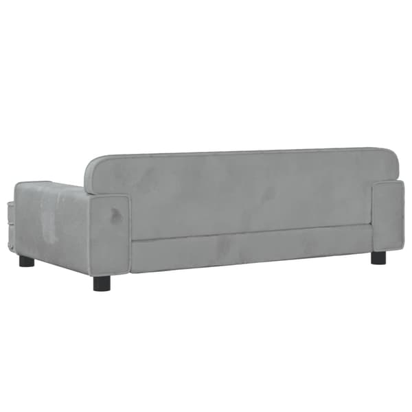 vidaXL Barnsoffa ljusgrå 90x53x30 cm sammet Grå