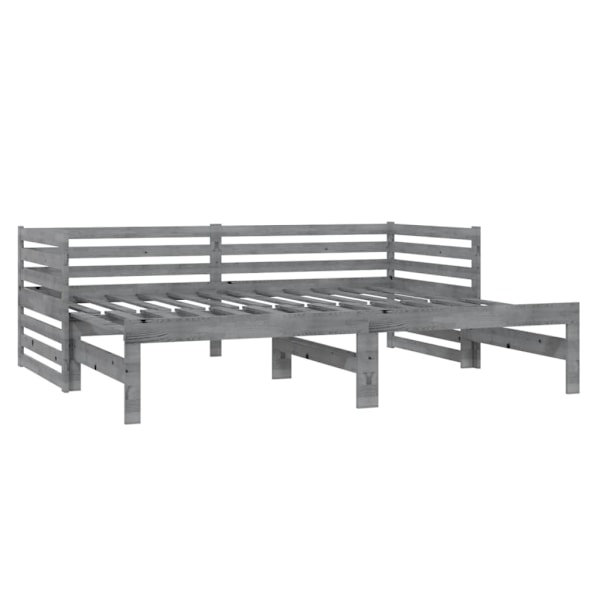 vidaXL Dagbädd grå massiv furu 2x(90x200) cm grå