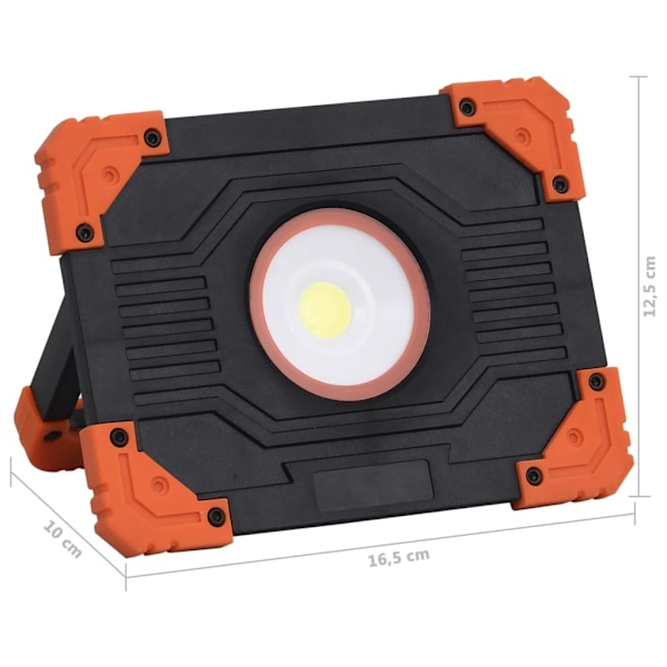 vidaXL Bärbar strålkastare ABS 10 W LED kallvit Svart