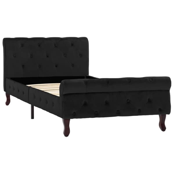 vidaXL Sängram svart sammet 90x200 cm Svart