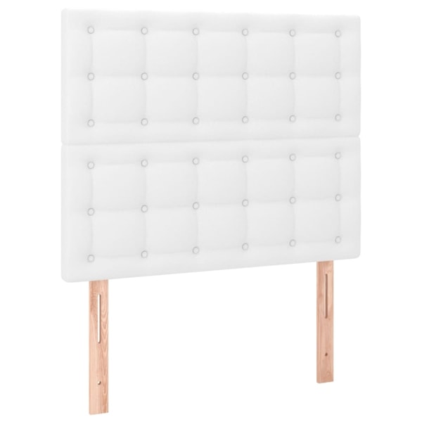 vidaXL Sängram med huvudgavel vit 90x200 cm konstläder Vit