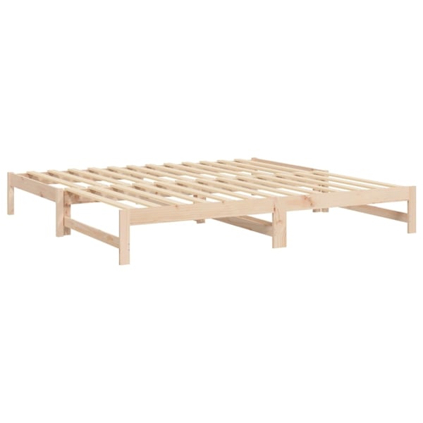 vidaXL Utdragbar dagbädd 2x(100x200) cm massiv furu Brun