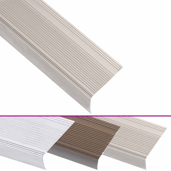 vidaXL Trappnosar i L-form 15 st aluminium 100 cm champagne Silver