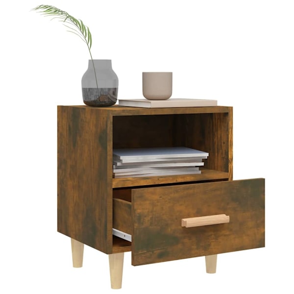 vidaXL Sängbord 2 st Rökfärgad ek 40x35x47 cm Brun