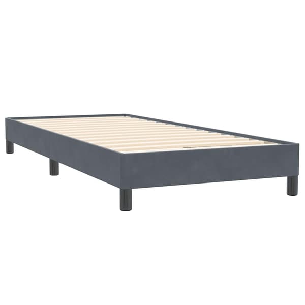 vidaXL Ramsäng med madrass mörkgrå 80x220 cm sammet Grå